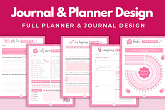 design custom journal, planner, tracker, calendar