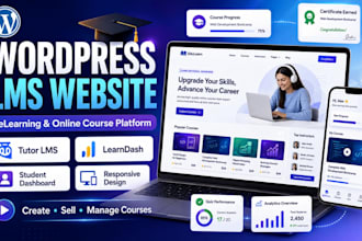 wordpress lms, elearning, and online course website