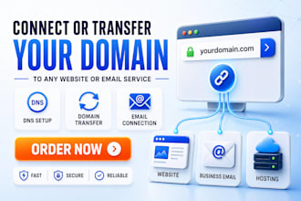 connect or transfer domain to any website or email service