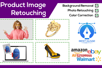 retouch your product 5 pictures  for amazon and ebay