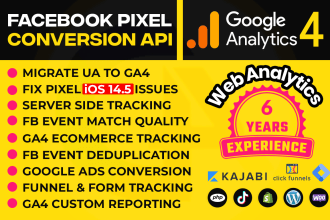 fix google analytics 4, ga4 ecommerce tracking, facebook conversion API with GTM