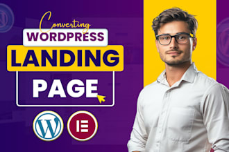 create responsive wordpress landing page design,  elementor landing page
