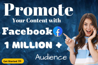 shoutout and promote your content with 1 million facebook audience, marketing