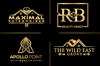 do real estate developer, roofing, house and construction logo design