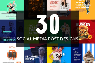 design 30 unique social media posts facebook posts instagram posts