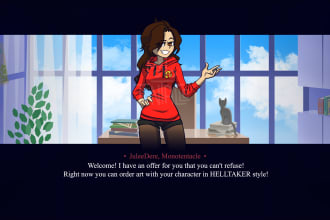 draw your character in helltaker style