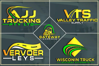 create modern transport logistic and trucking logo
