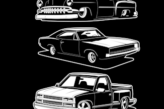 draw a black and white vector