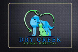 do pet care dog cat veterinary clinic animal care logo