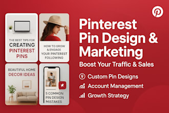 design SEO optimized pinterest pin boards and manage a full marketing strategy