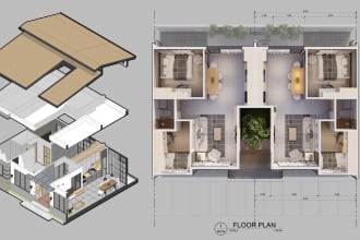 make 3d floor plan and isometric