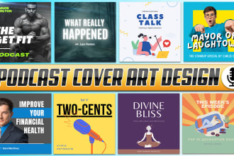 do professional podcast cover logo design