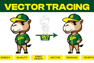 recreate, redraw logo convert any artwork or image in vector