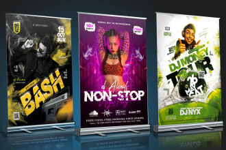 design dj, birthday, hip hop, nightclub, valentines day, music and party flyers