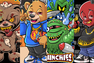 do cool design with my cartoon style for your brand