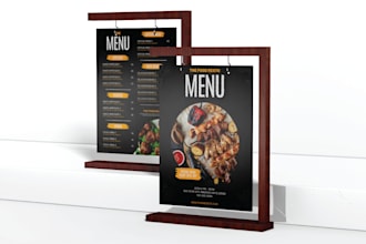 create a modern and professional menu design
