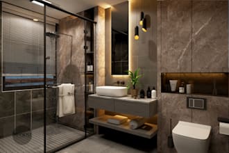 do detailed realistic render of toilet and bath