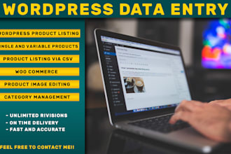 do wordpress data entry and woocommerce product listing