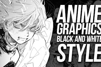 make any anime design in black and white style