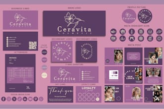 do modern minimalist logo social media kit and complete branding kit