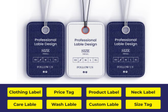 design hang tag, clothing label, product label, door hanger