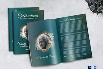 design obituary program, funeral program, funeral flyer, booklet