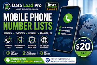 provide you USA, canada,UK fresh mobile numbers