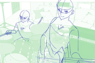 create storyboard of webtoon, comic, manga, manhwa