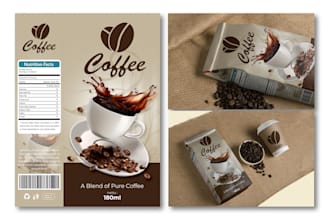 make a label design, cosmetic package, box design, pouch label and bottle label