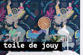 design unique toile de jouy seamless textile fabric patterns