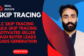 do cash buyer, motivated seller leads with skip tracing in real estate business
