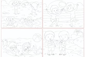 create cute character cover page and illustrations