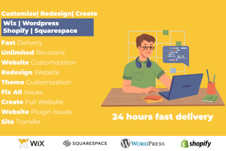 customize wix , wordpress , shopify and squarespace website