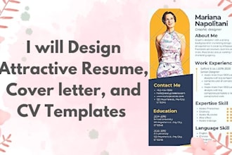 design attractive resume, cover letter and CV templates