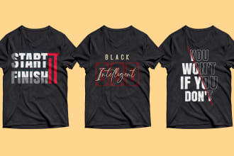 design text or font logo and custom typography t shirt