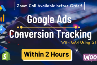setup and fix google ads conversion tracking, ga4 migration, GTM in 2 hours