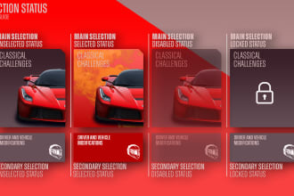 design premium game UI UX, aaa quality assets and animations for PC mobile