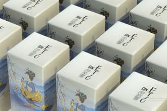do amazing 3d animated mock up, packaging label for you