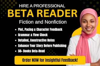 be your beta reader, do critique beta reading for fiction and nonfiction