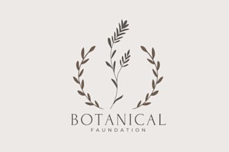 design a eye catching minimalist hand drawn botanical logo