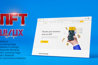 Hot Review!  do nft crypto website or landing page mockup in figma xd