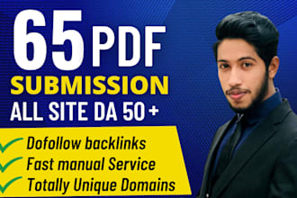 do 65 manual PDF submission SEO backlinks  link building