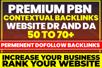 make premium DR 50 to 70 contextual dofollow backlinks for off page seo