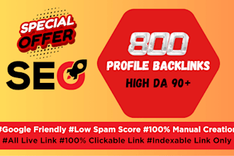 create manual 800 SEO profile backlinks without spam score
