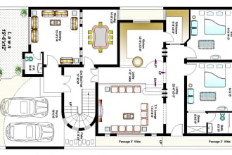 do your 2d floor plan,elevation,section in autocad,revit