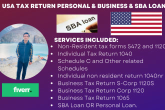 do USA tax return of individuals and business and sba loan