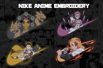 design anime embroidery tshirt or hoodie