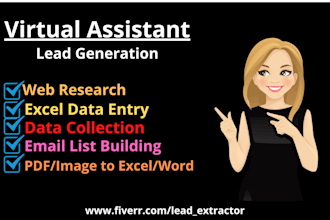 do web research data entry data collection and contact list building