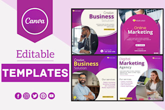 create social media posts , canva templates for your brand