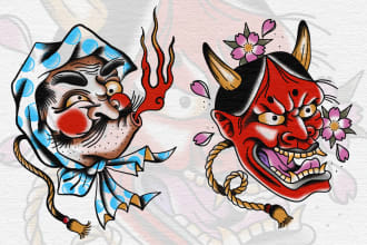 draw japanese traditional tattoo design